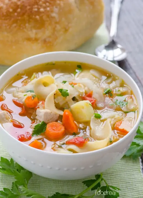 A Simple Chicken Noodle Soup Recipe Loaded with Veggies