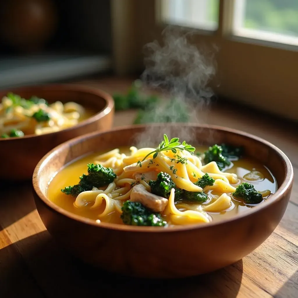 A Simple Chicken Noodle Soup with Kale Recipe