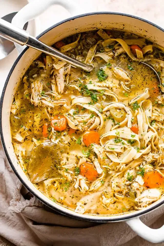 Simple best chicken noodle soup recipe with chicken breast