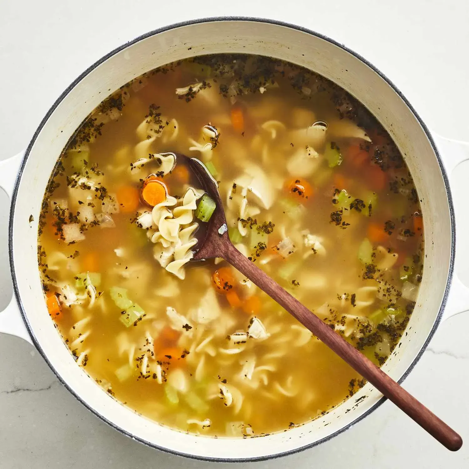 Easy chicken noodle soup recipe with chicken broth