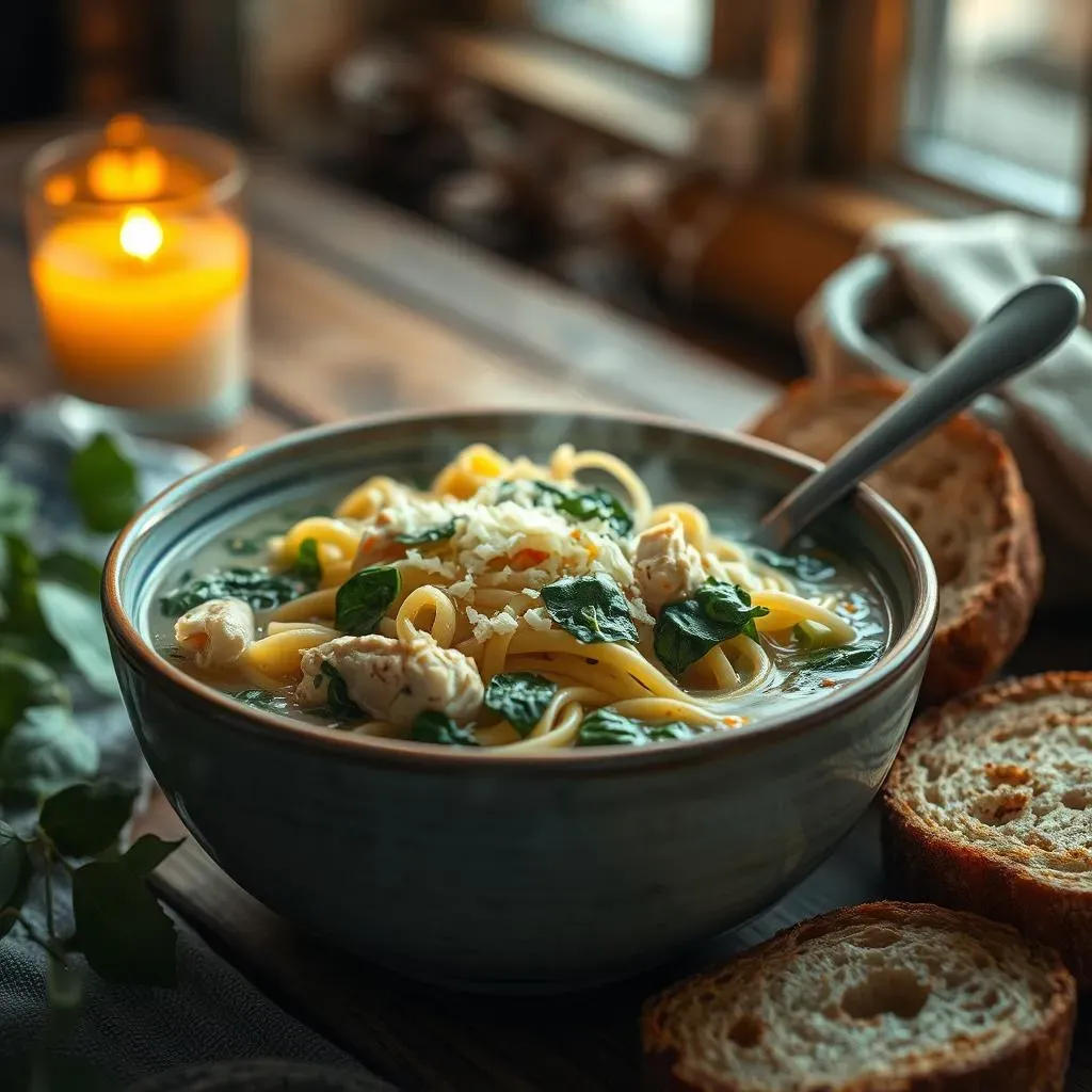 Ultimate Chicken Noodle Soup with Spinach