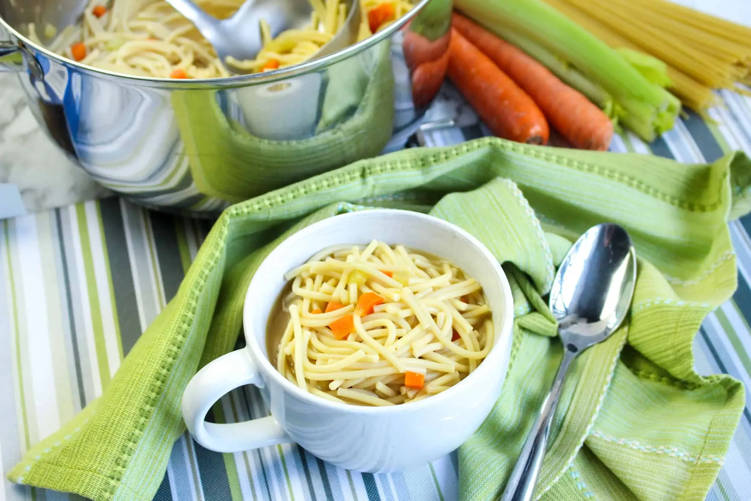 Easy double noodle soup recipe: A Kid Favorite