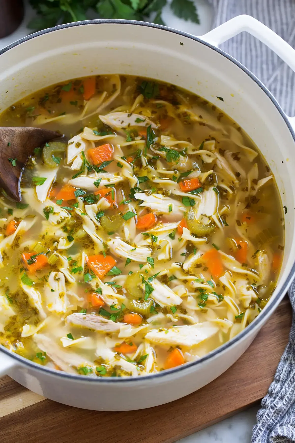 Gathering Ingredients for Your Hearty Chicken Noodle Soup Recipe Parsley