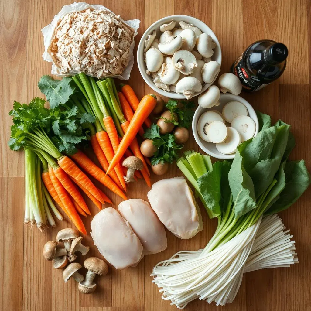 Gathering Your Ingredients for Authentic Japanese Chicken Noodle Soup