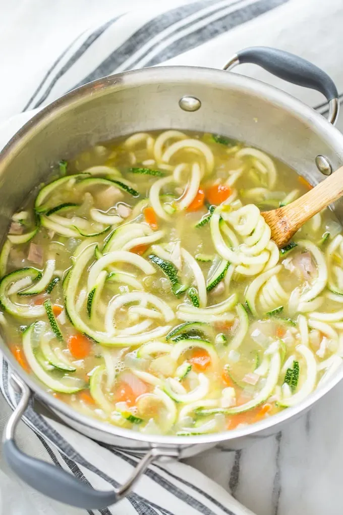 Gathering Your Ingredients for Chicken Noodle Soup Recipe with Zucchini