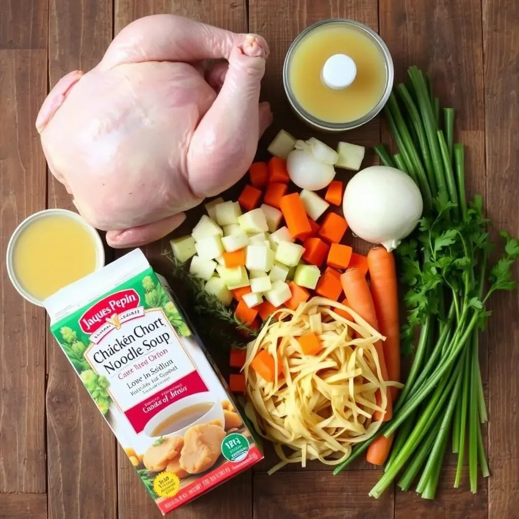 Ingredients for Jacques Pepin's Chicken Noodle Soup Recipe