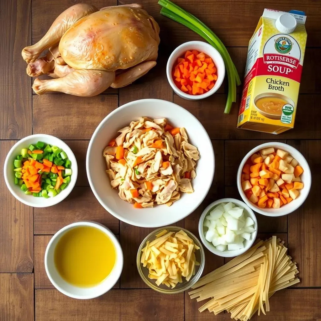 Ingredients for the Best Rotisserie Chicken Noodle Soup