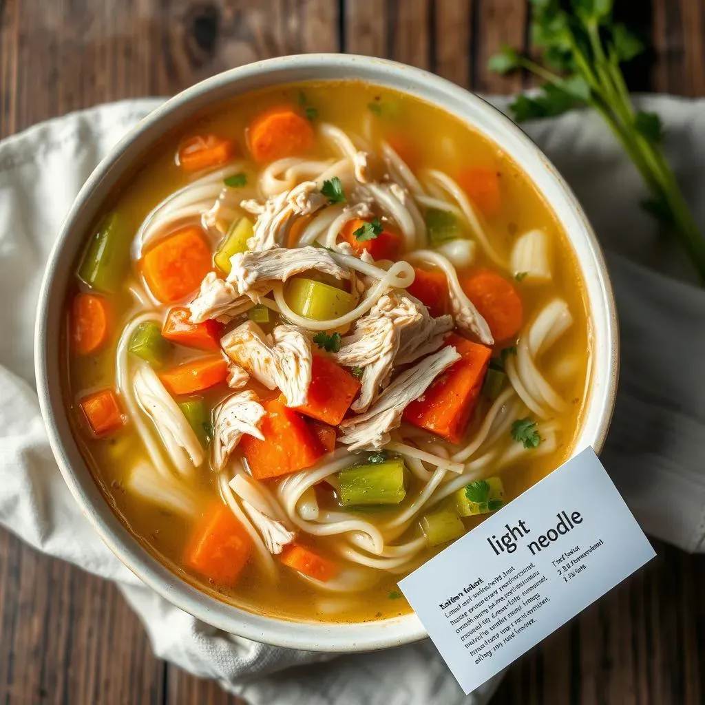Light Chicken Noodle Soup Recipe Card & FAQs