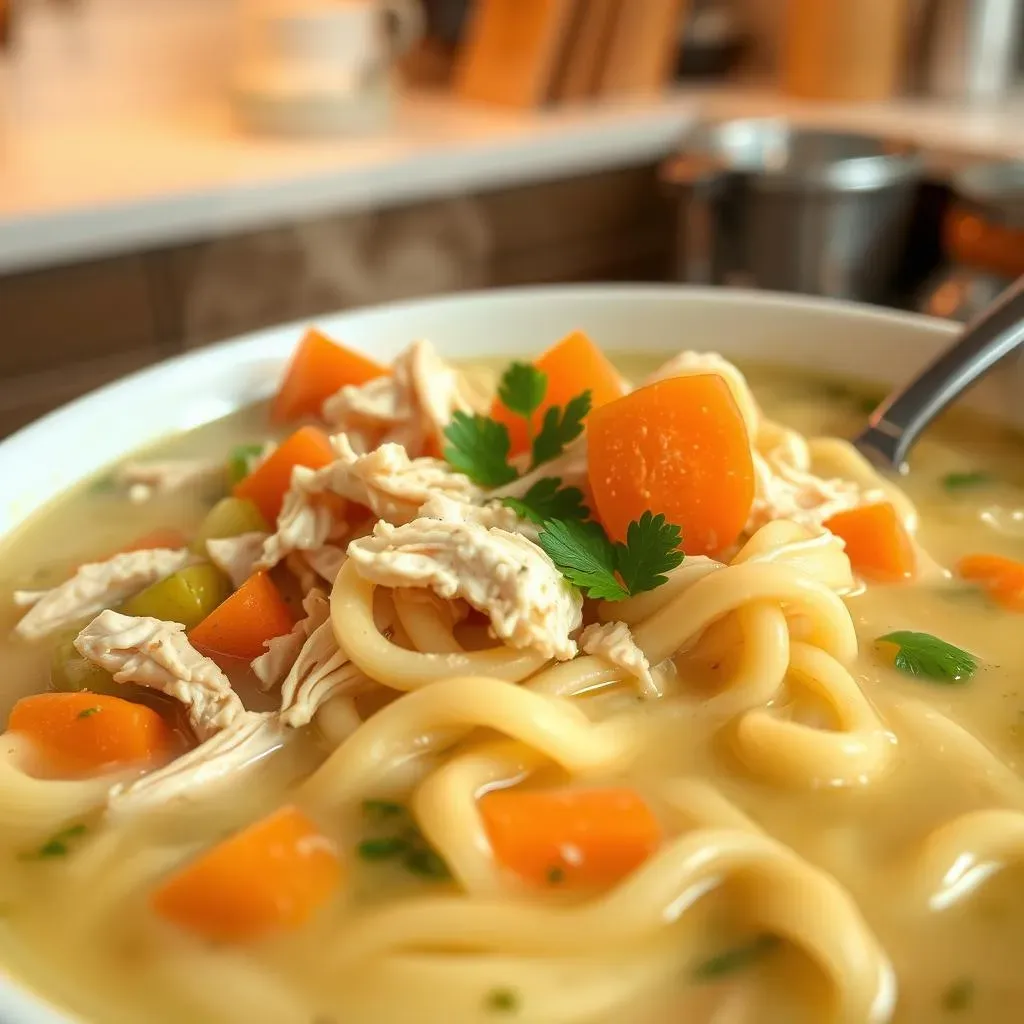 Making the Best Creamy Chicken Noodle Soup