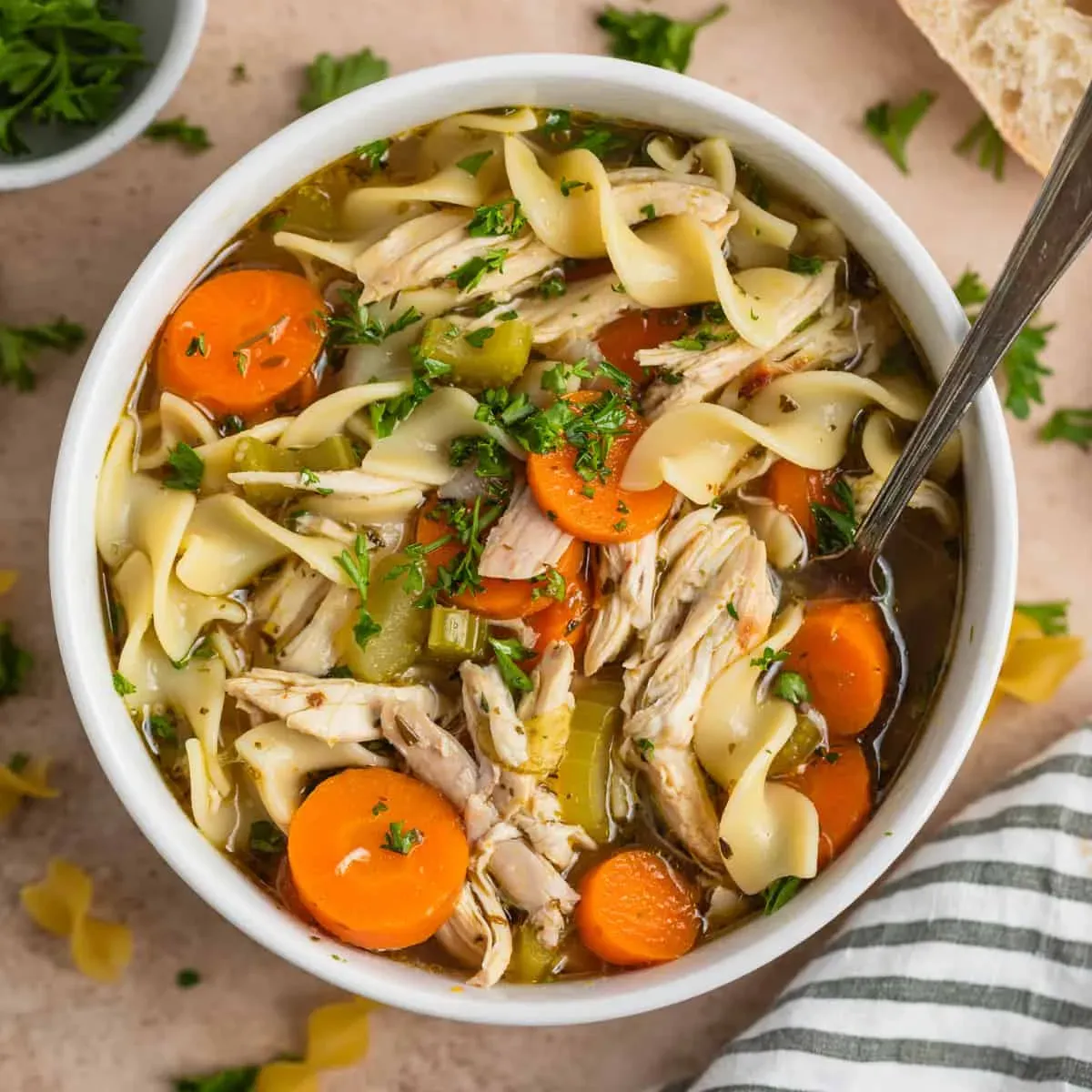 Making the Flavorful Broth for Your Rotisserie Chicken Noodle Soup Instant Pot