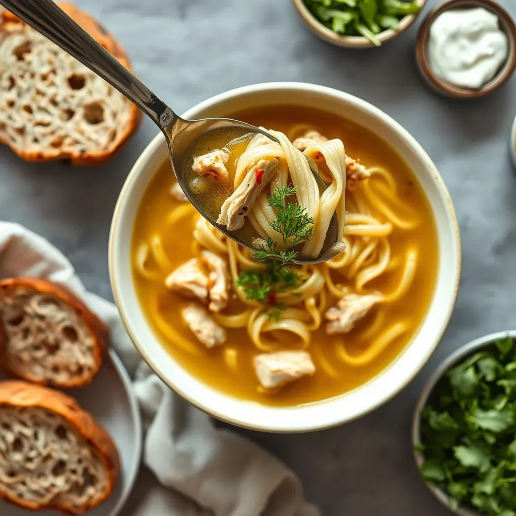Serving and Variations of Bon Appetit's Chicken Noodle Soup Recipe