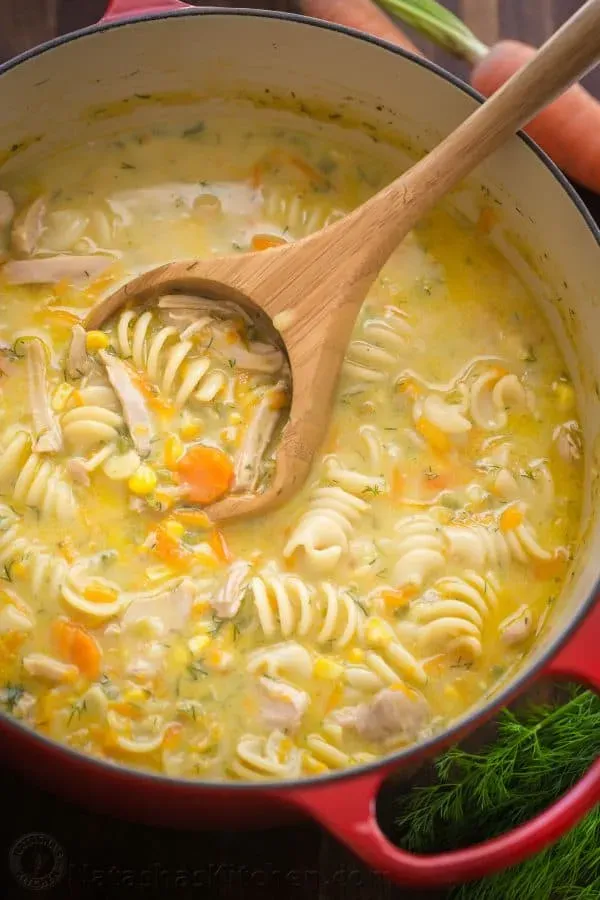 Simple & Delicious shredded chicken noodle soup recipe