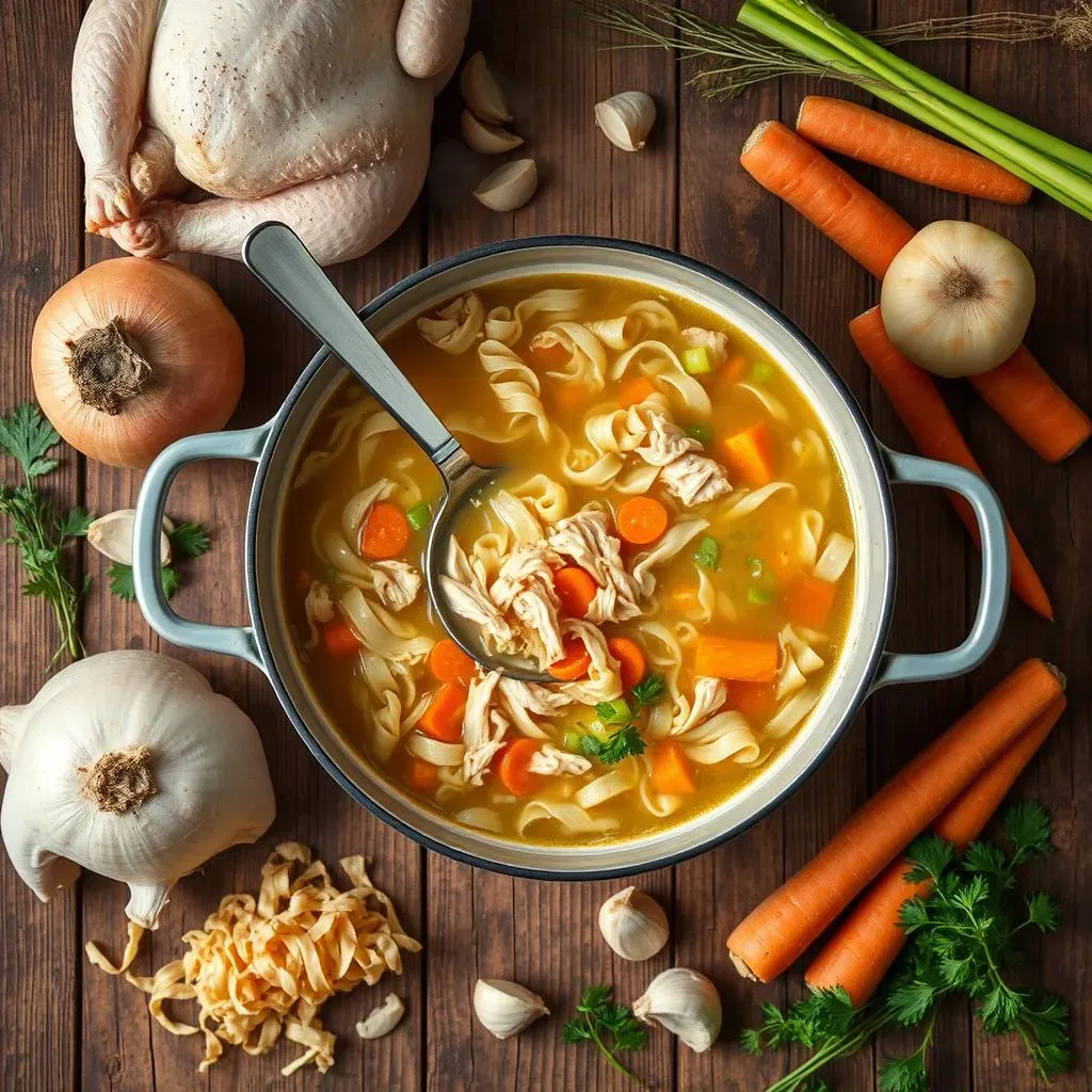 StepbyStep: Crafting Chicken Noodle Soup from a Whole Chicken